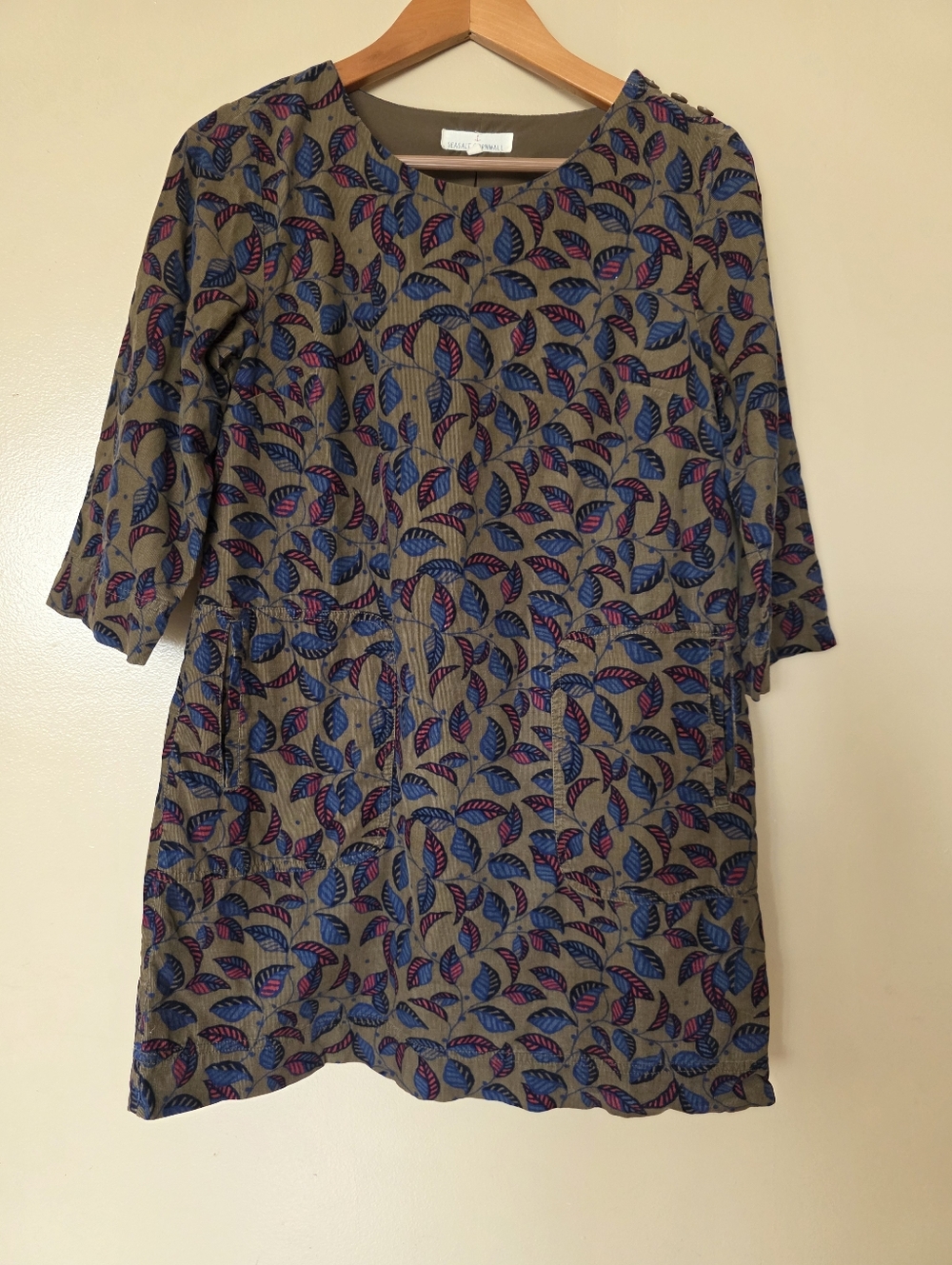 Seasalt Cornwall Lagenlook Tunic Dress US 6 Cotton Pockets Whimsy Woodland Fairy
